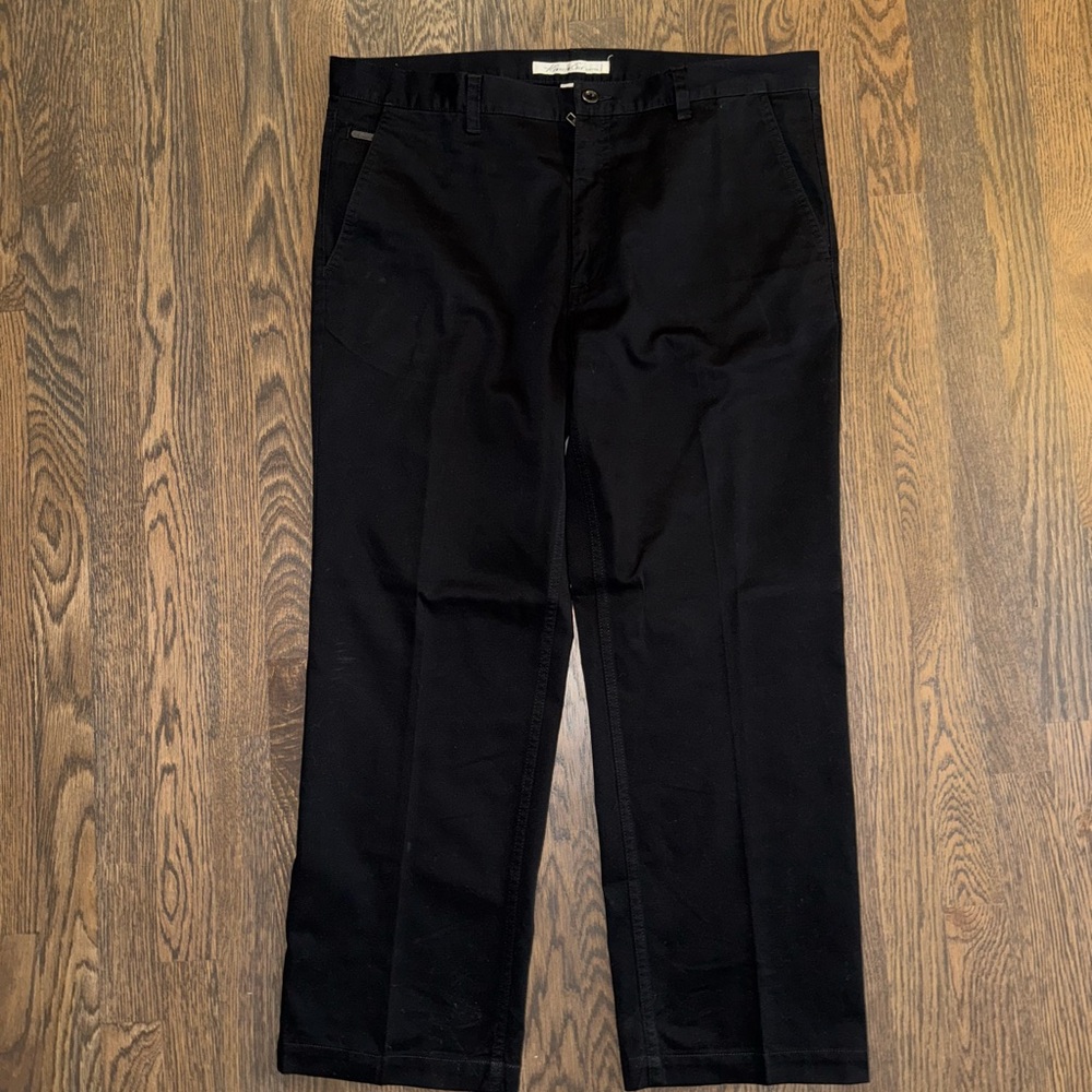 Kenneth Cole Black Pants with Rear Pocket Flap 36/30